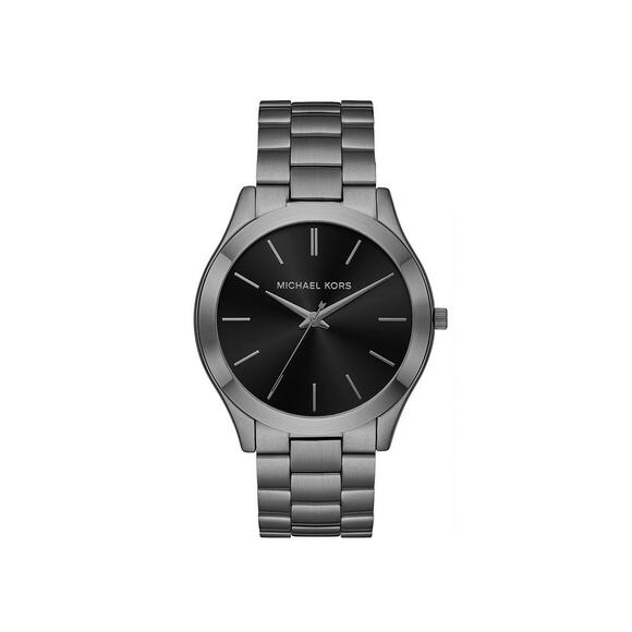 Michael Kors Men's Gunmetal Black Monotone Stainless Bracelet Watch 44mm NEW - Picture 1 of 10